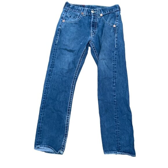Vintage True Religion Jeans Size 29 MARCO BIG T UNIQUE Blue - Picture 6 of 9